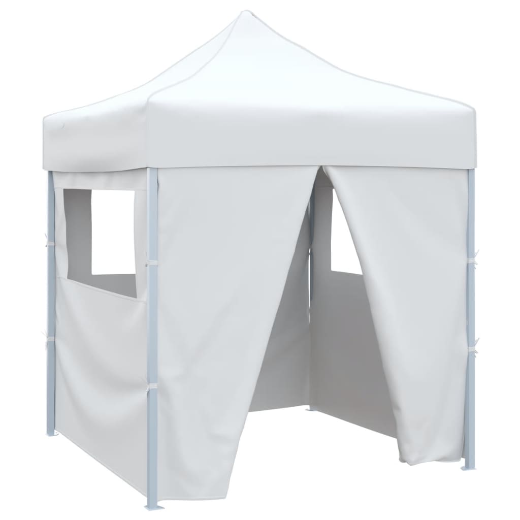Vidaxl partytent met 4 zijwanden inklapbaar 2x2m staal wit