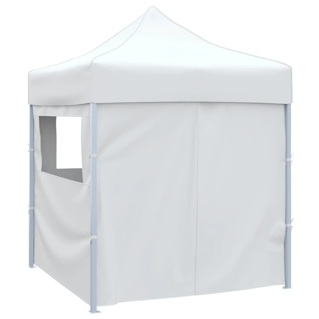 Vidaxl partytent met 4 zijwanden inklapbaar 2x2m staal wit