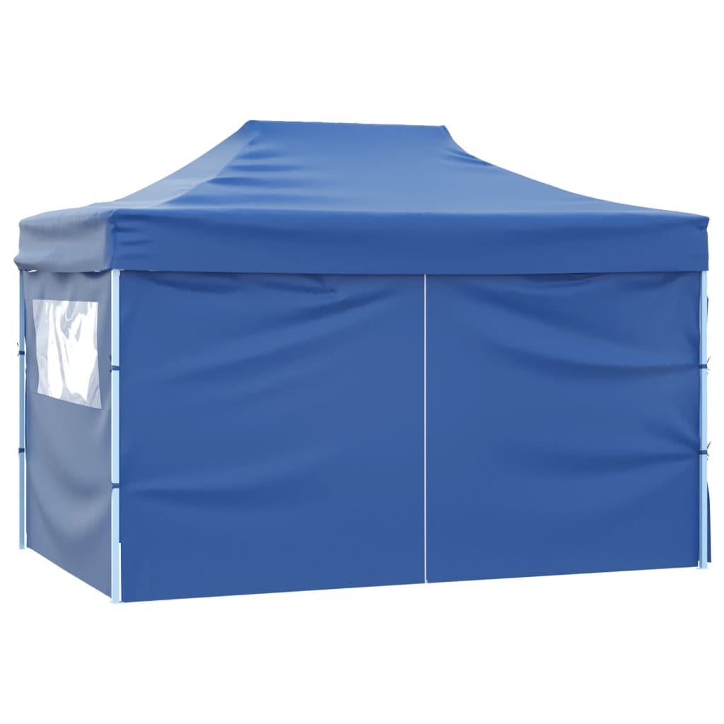 Vidaxl partytent met 4 zijwanden inklapbaar 3x4m staal blauw