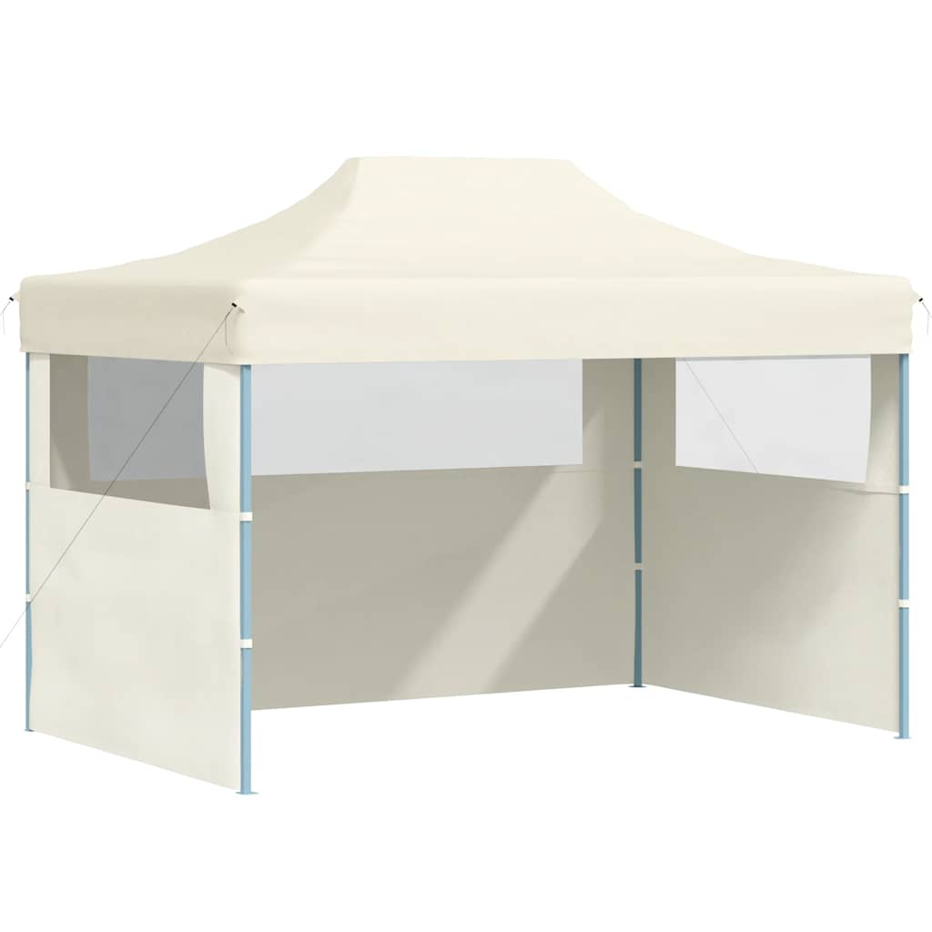 Vidaxl partytent met 3 zijwanden inklapbaar 3x4m staal crème