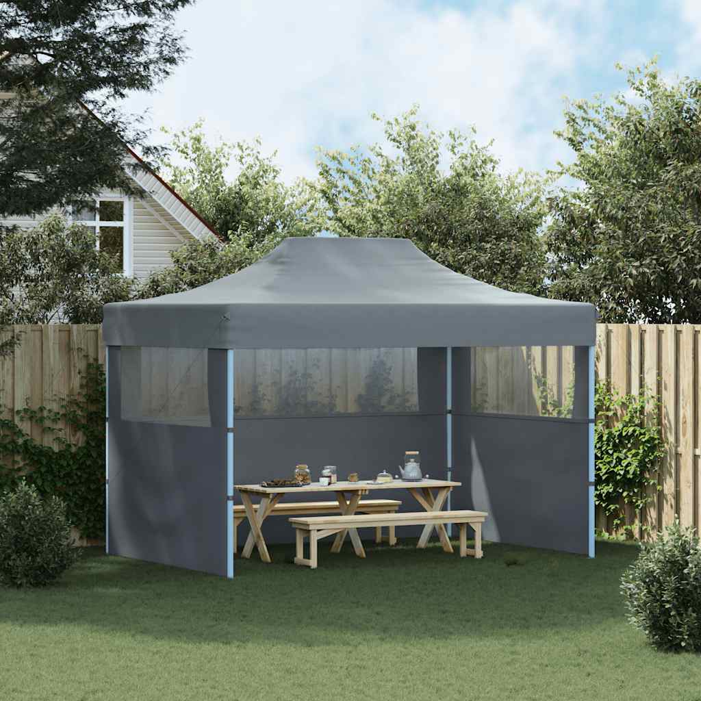 Vidaxl partytent met 3 zijwanden inklapbaar 3x4 m staal antraciet