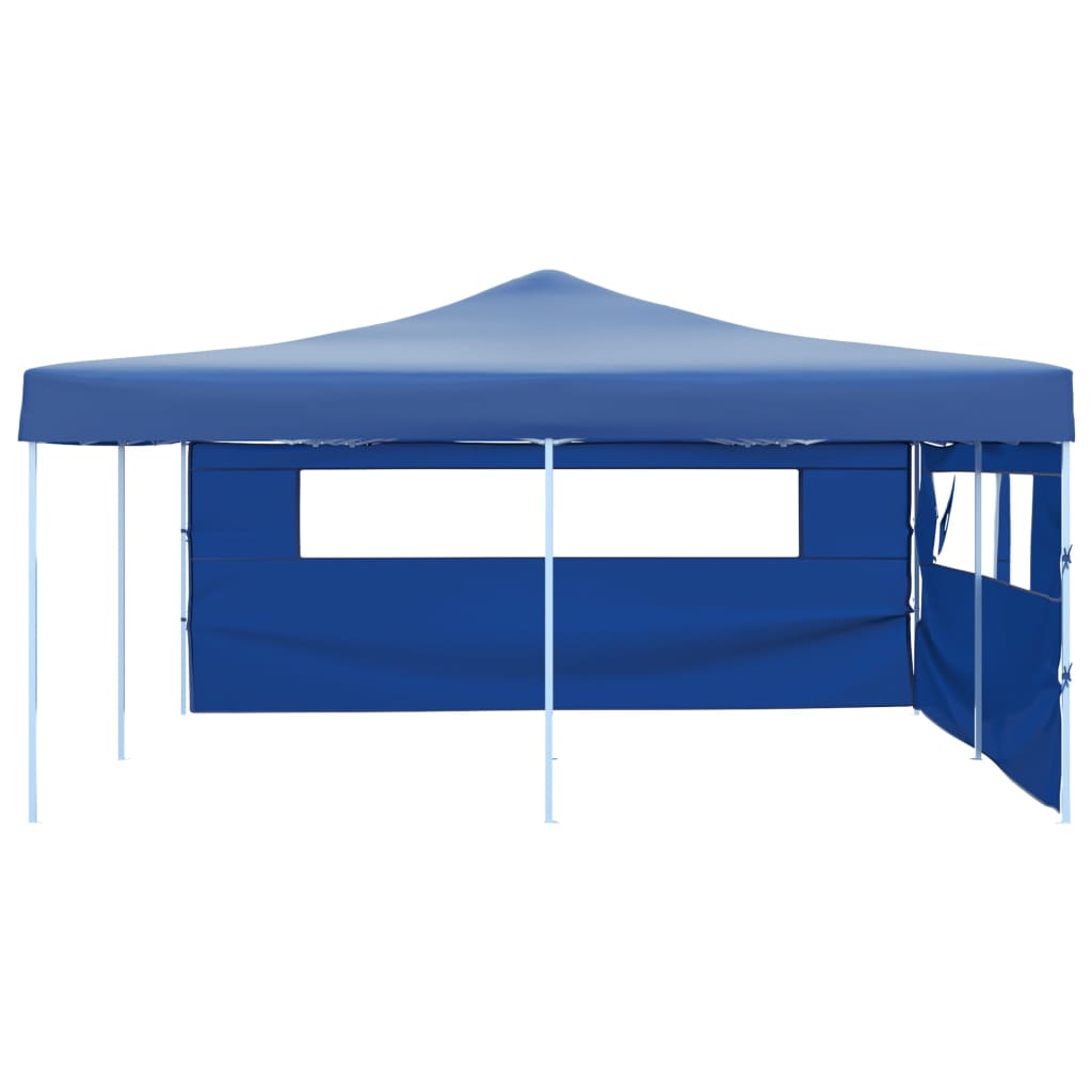 VidaXL Prieel inklapbaar met 2 zijwanden 5x5m blauw