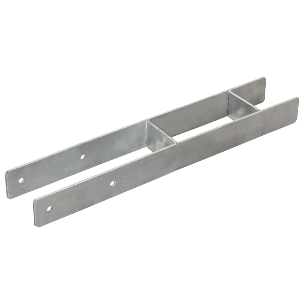 Vidaxl grondankers 2 st 9x6x60 cm gegalvaniseerd staal zilverkleurig