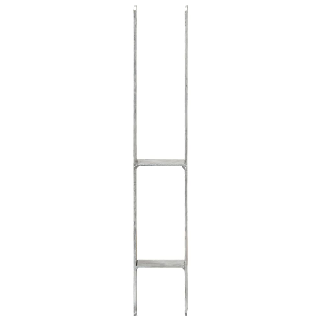 Vidaxl grondankers 2 st 9x6x60 cm gegalvaniseerd staal zilverkleurig