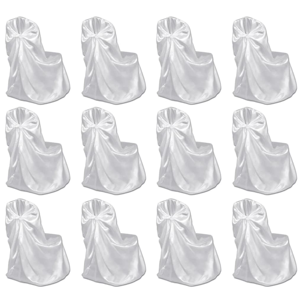 Vidaxl stoelhoes voor bruiloft 12 st wit