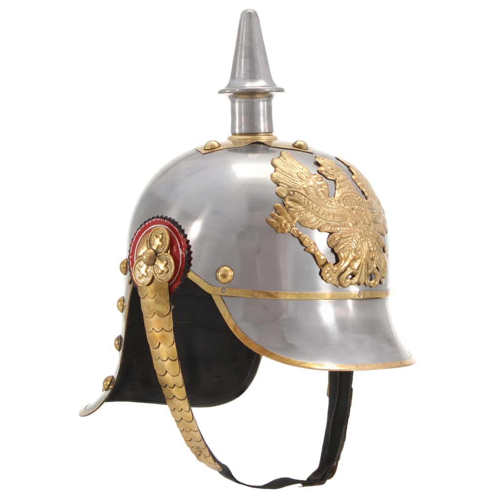 VidaXL Pickelhaube Duitse replica LARP staal zilverkleurig