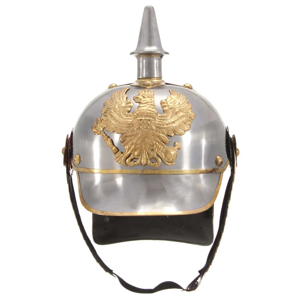 VidaXL Pickelhaube Duitse replica LARP staal zilverkleurig
