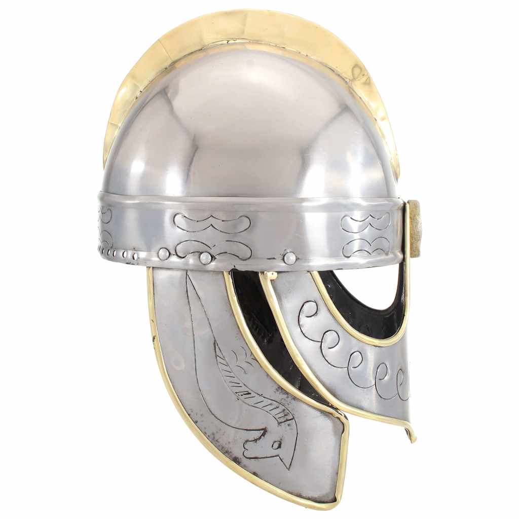 Vidaxl beowulfhelm replica larp staal zilverkleurig