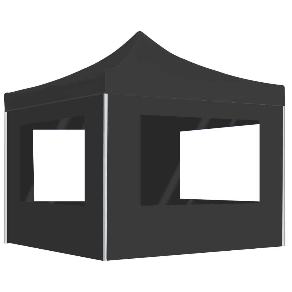 Vidaxl partytent inklapbaar met wanden 2x2m aluminium antraciet