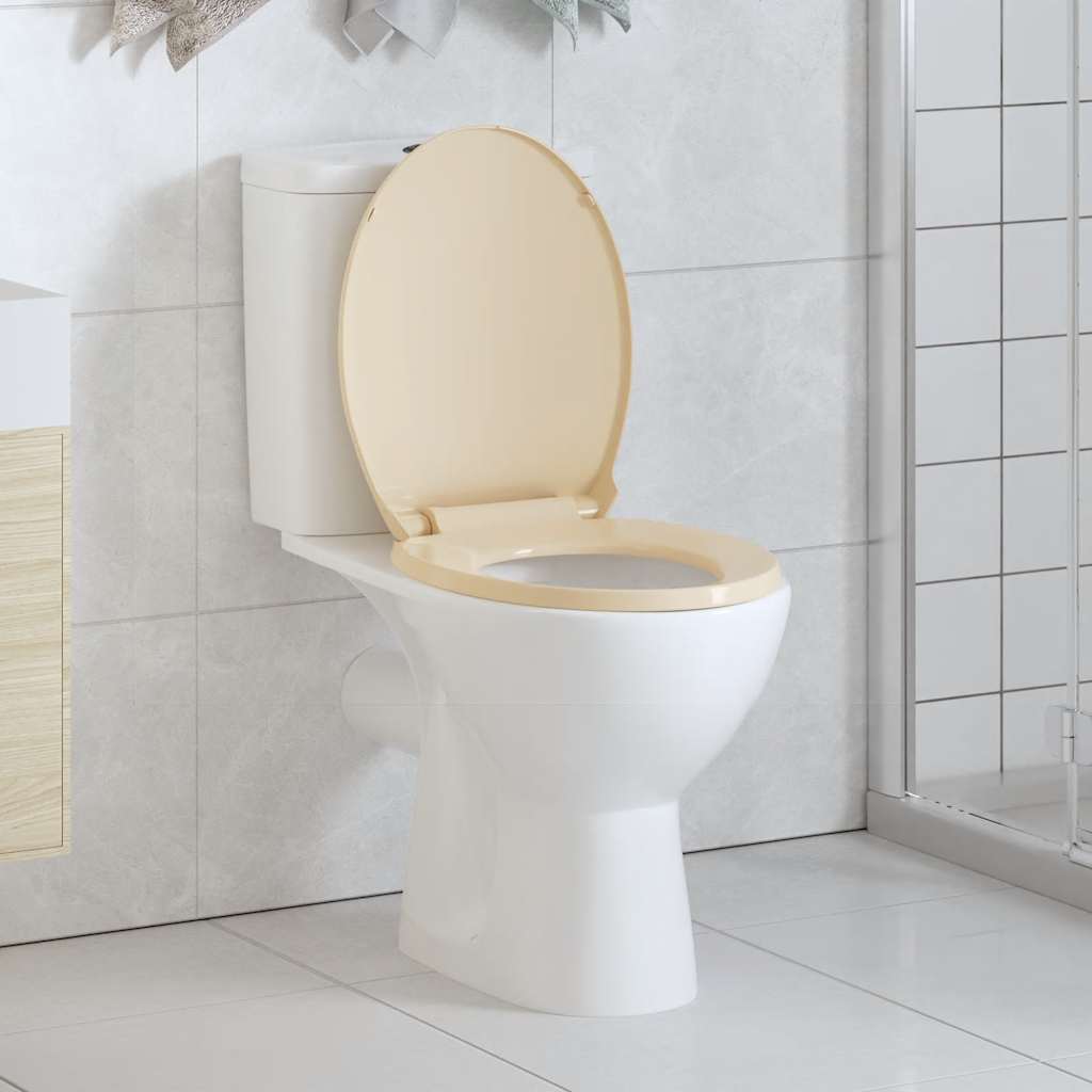 VidaXL Toiletbril softclose ovaal beige