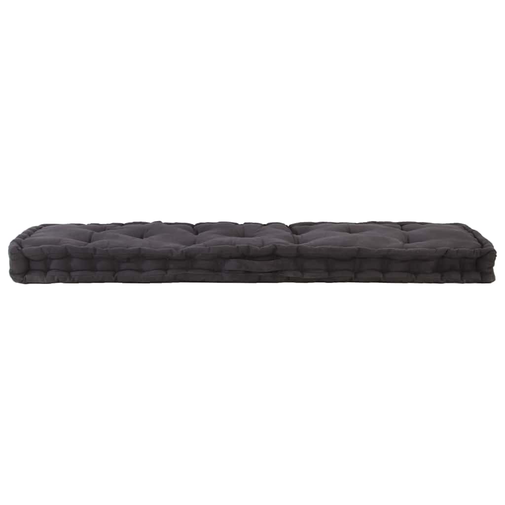 Vidaxl palletvloerkussen 120x40x7 cm katoen zwart