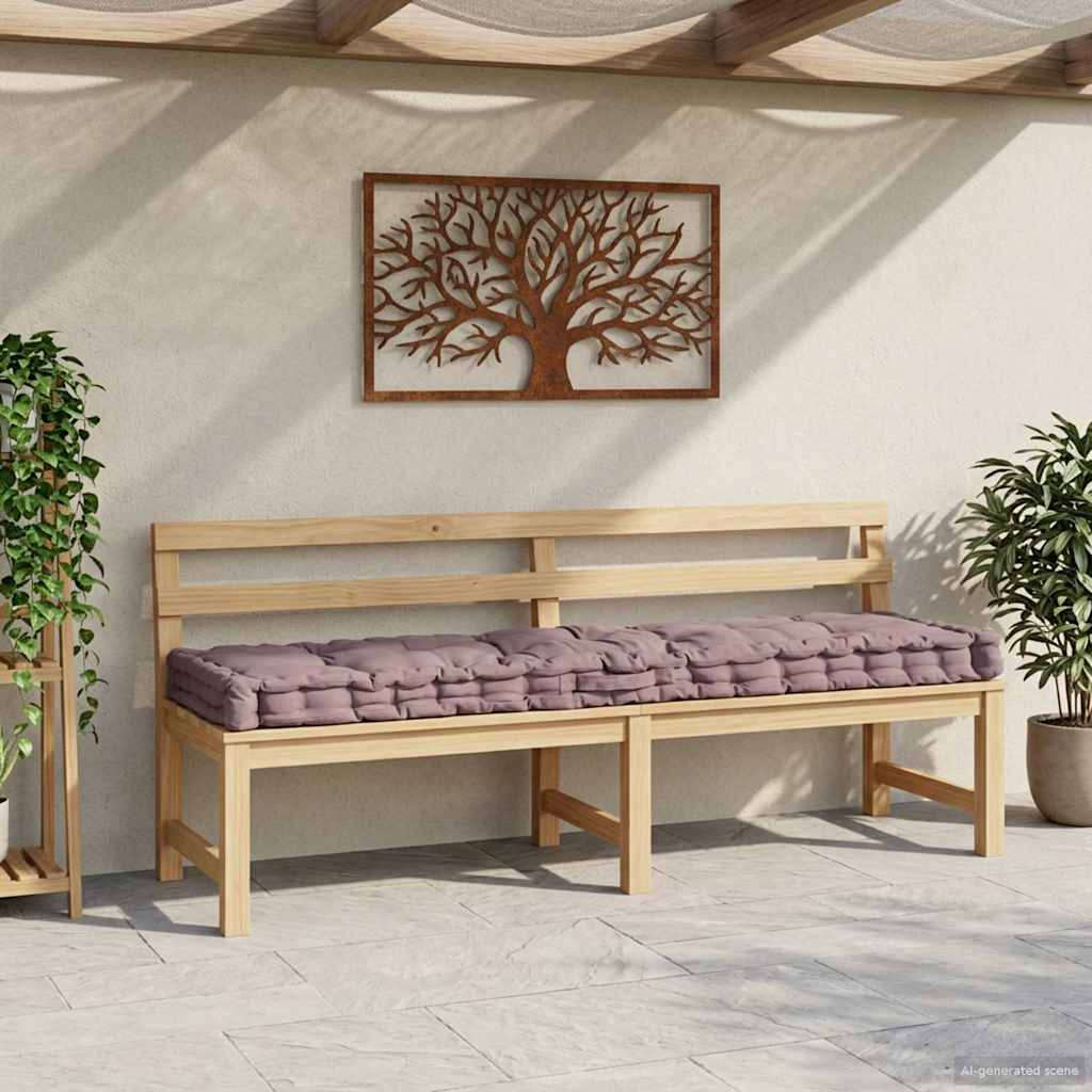 Vidaxl palletvloerkussen 120x40x7 cm katoen taupe
