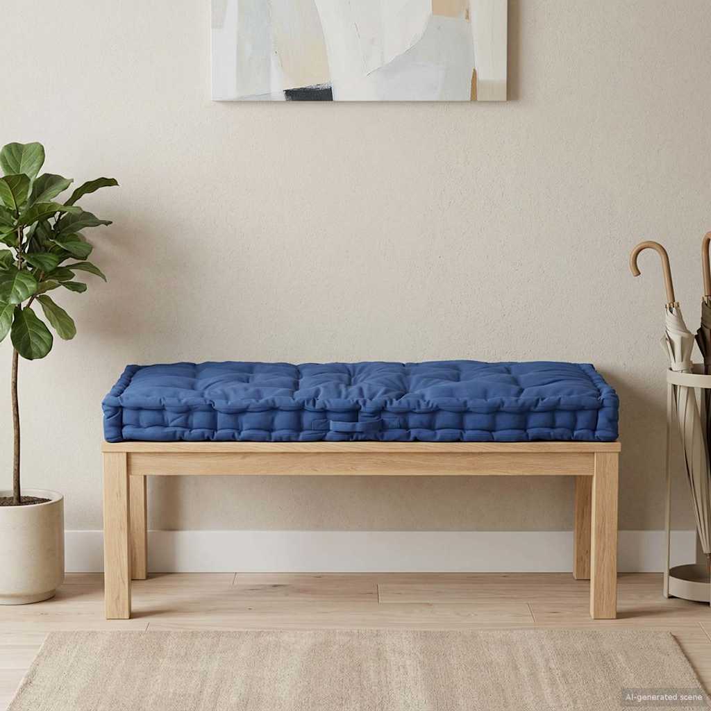 Vidaxl palletvloerkussen 120x80x10 cm katoen lichtblauw