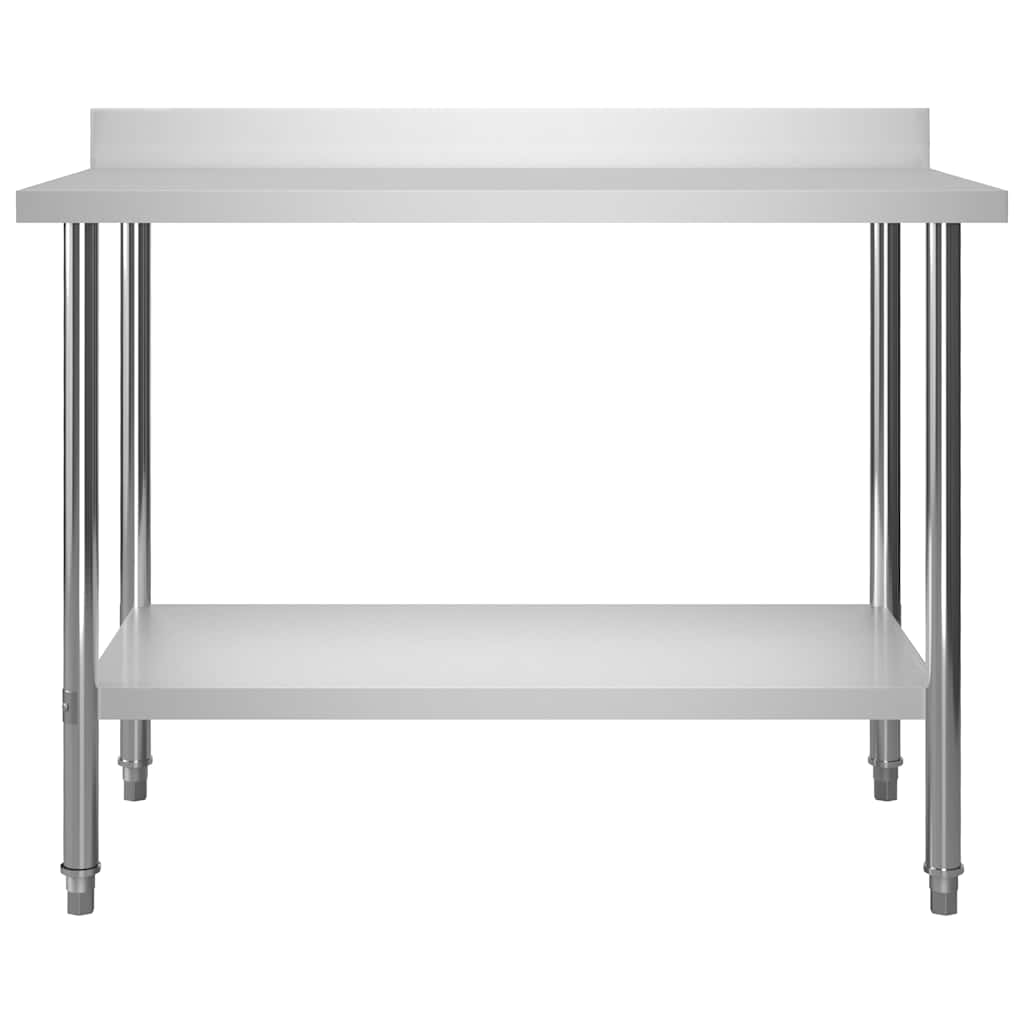 Vidaxl keukenwerktafel met spatscherm 120x60x93 cm roestvrij staal