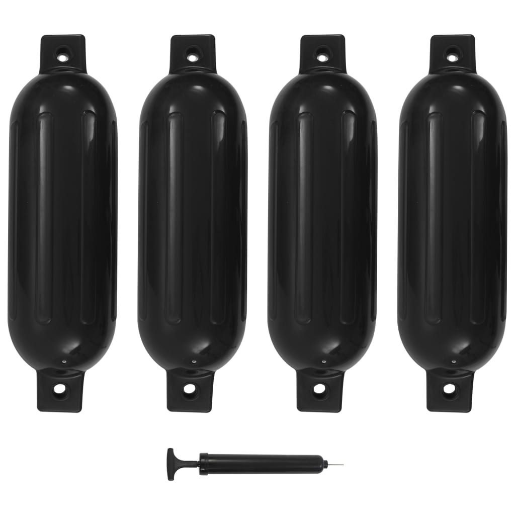 Vidaxl laarsstootkussens 4 st 51x14 cm pvc zwart