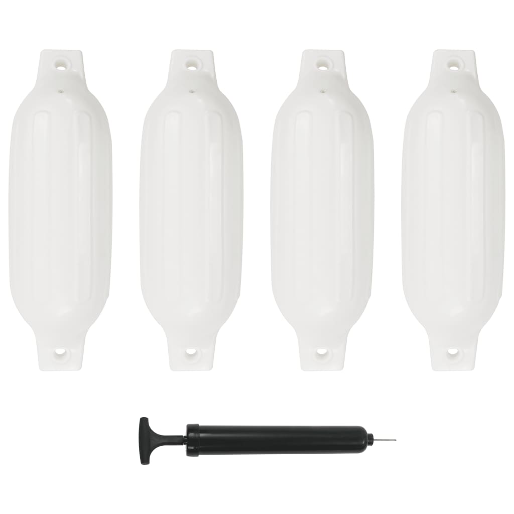 VidaXL Laarzenstootkussens 4 st 41x11,5 cm PVC wit