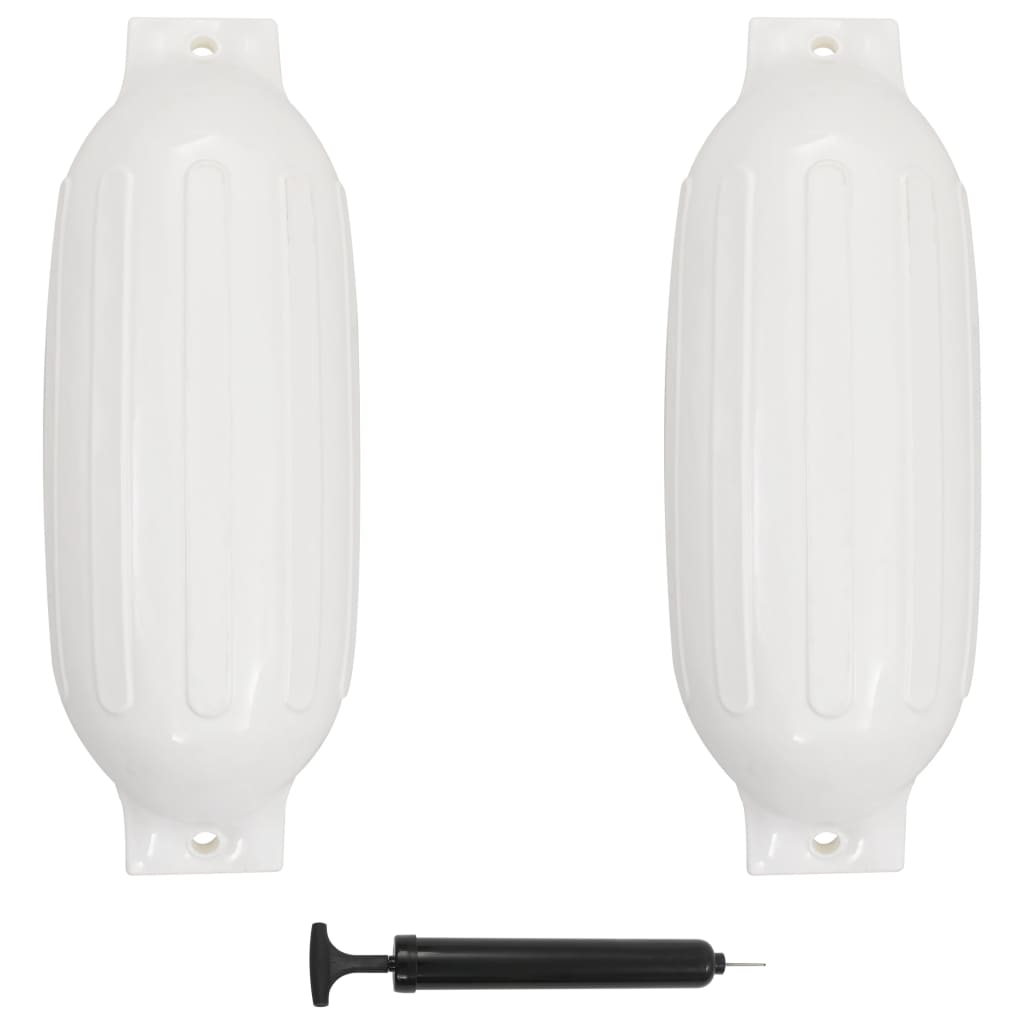 Vidaxl laarzenstootkussens 2 st 69x21,5 cm pvc wit