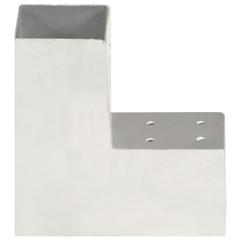 Vidaxl paalverbindingen 4 st l-vorm 81x81 mm gegalvaniseerd metaal