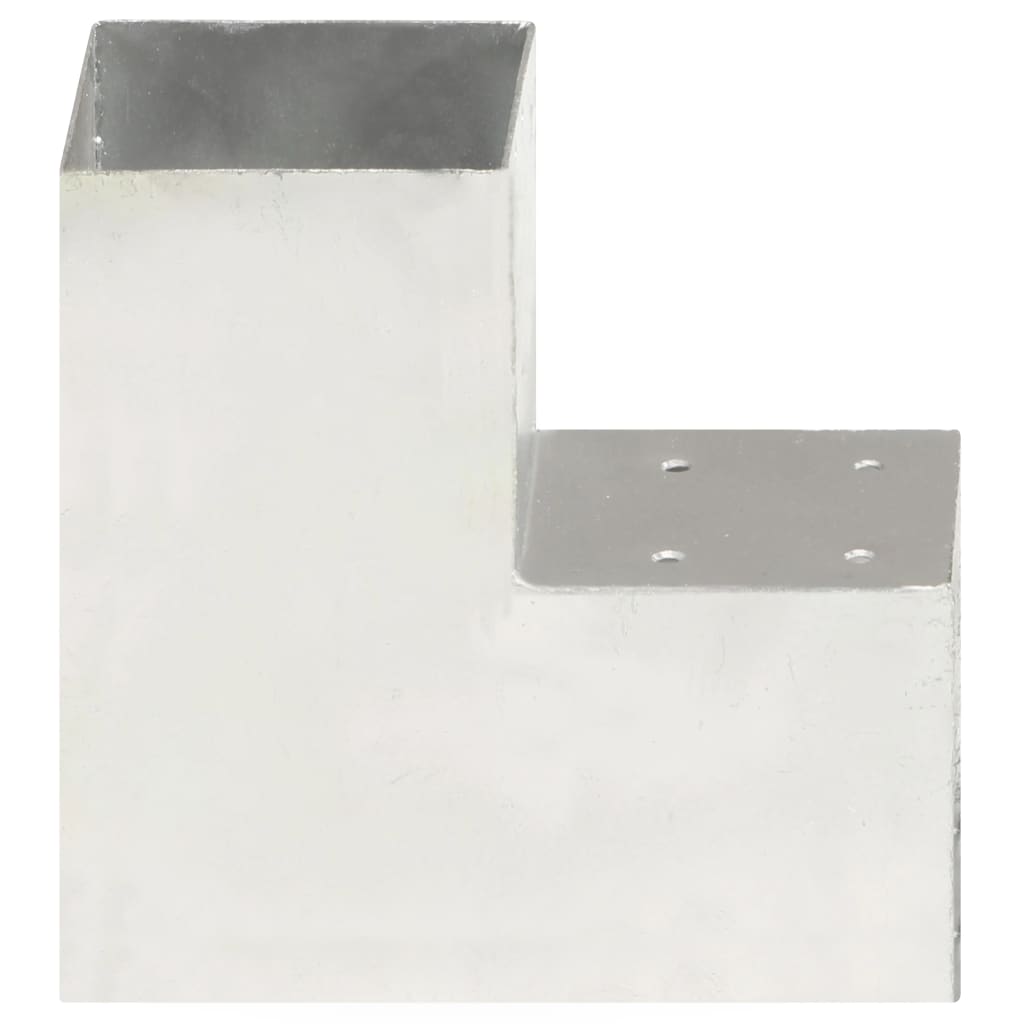 Vidaxl paalverbindingen 4 st l-vorm 101x101 mm gegalvaniseerd metaal