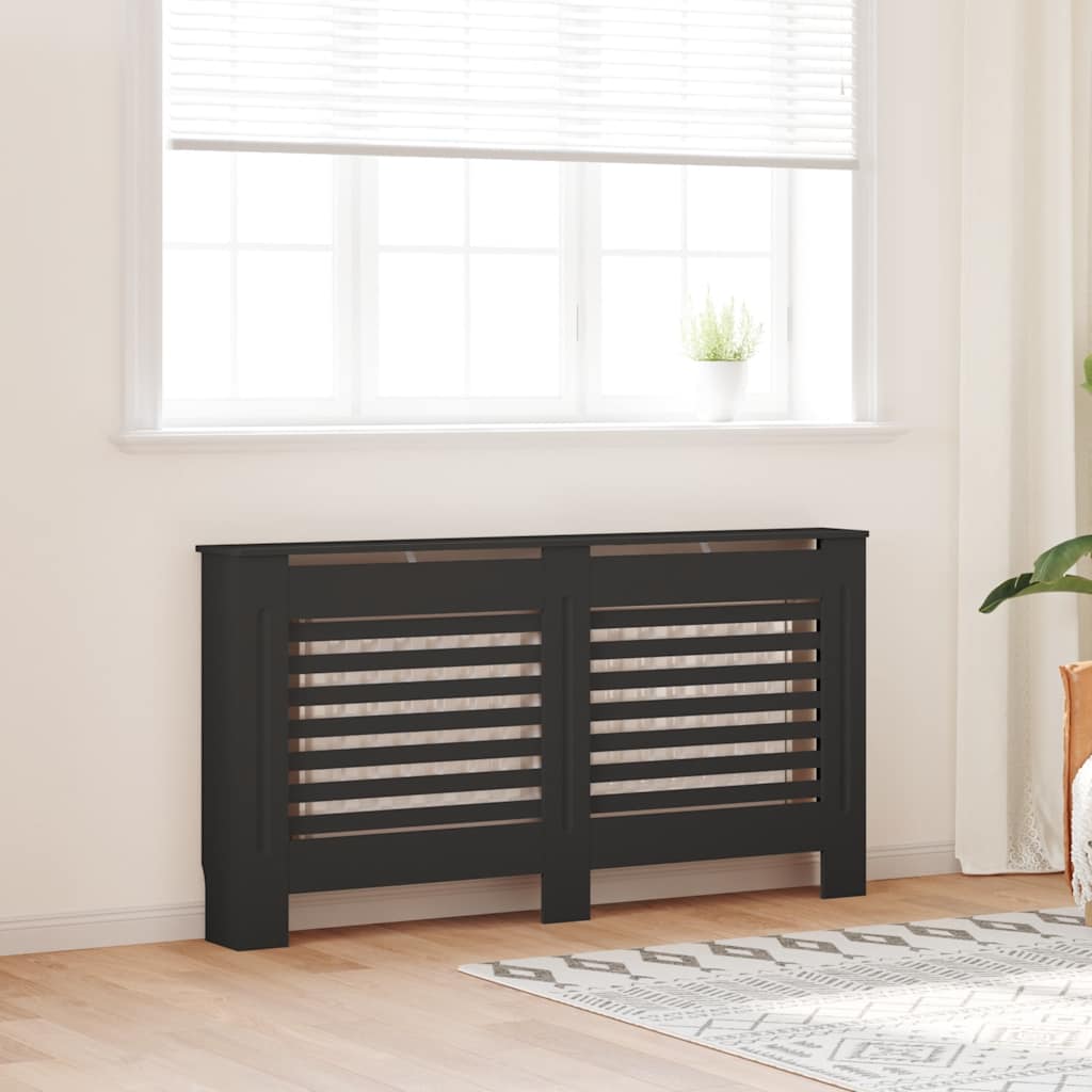Vidaxl radiatorombouw 152x19x81,5 cm mdf zwart
