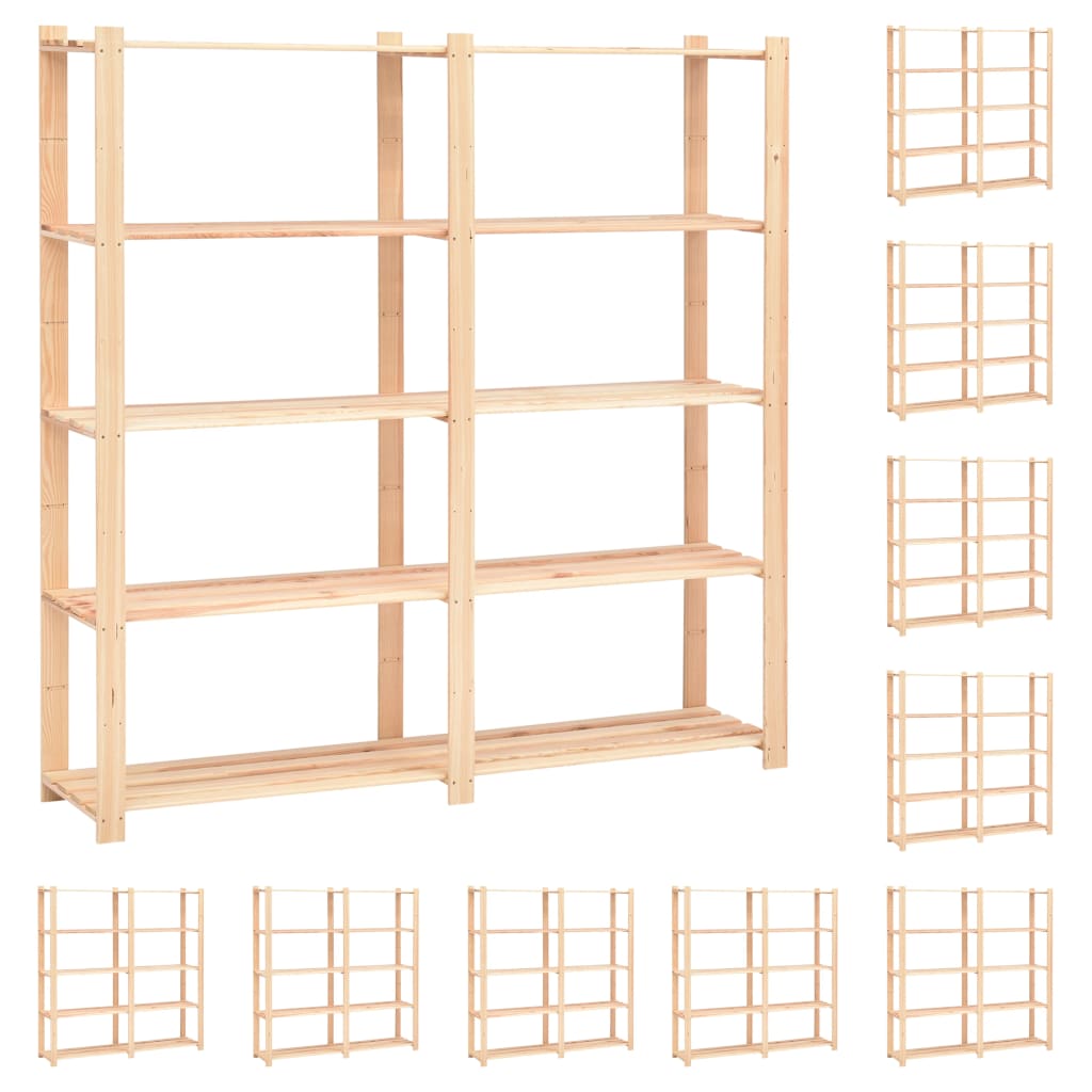 VidaXL Opbergrekken 5-laags 10 st 170x38x170 cm groenenhout 500 kg