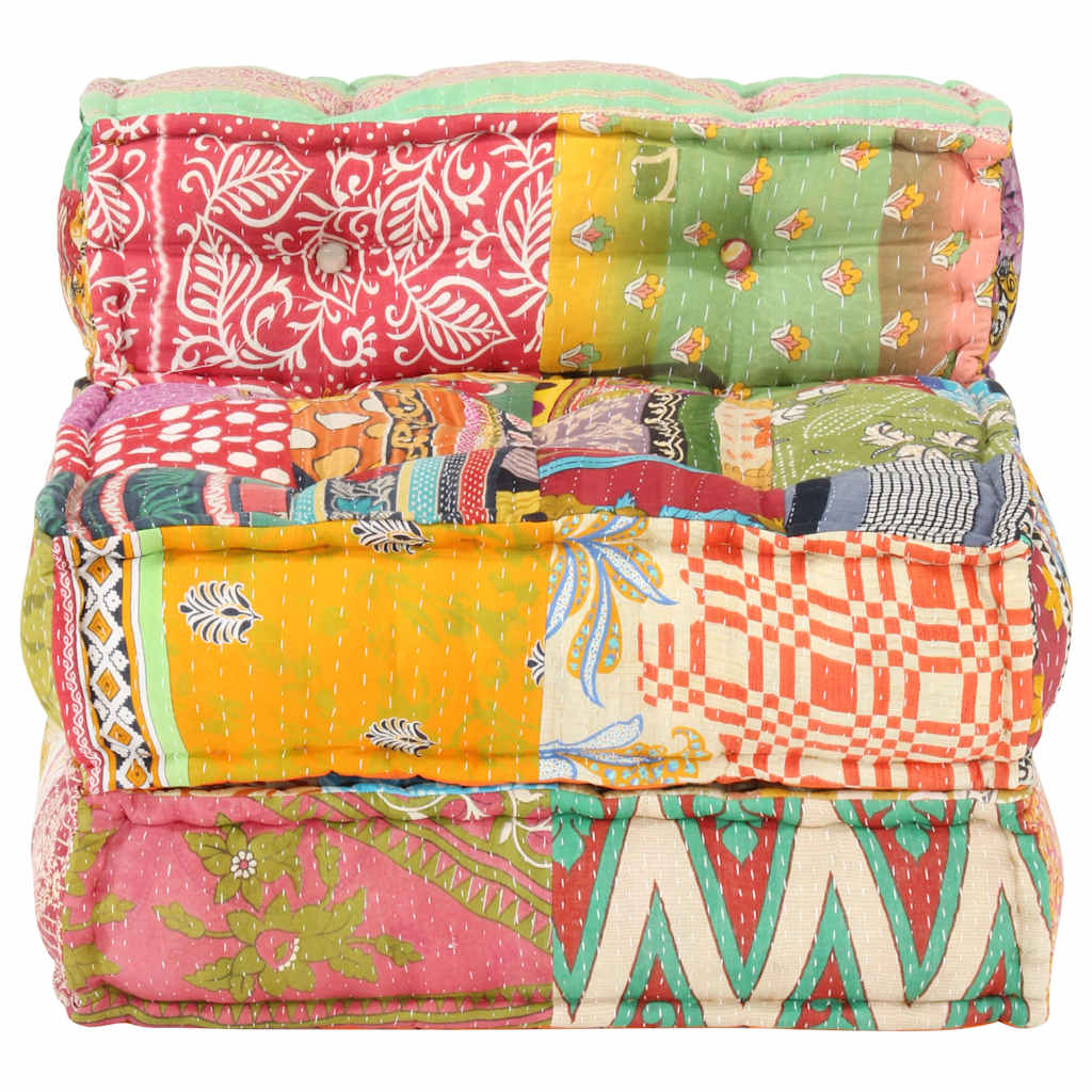 Vidaxl poef modulaire stof patchwork