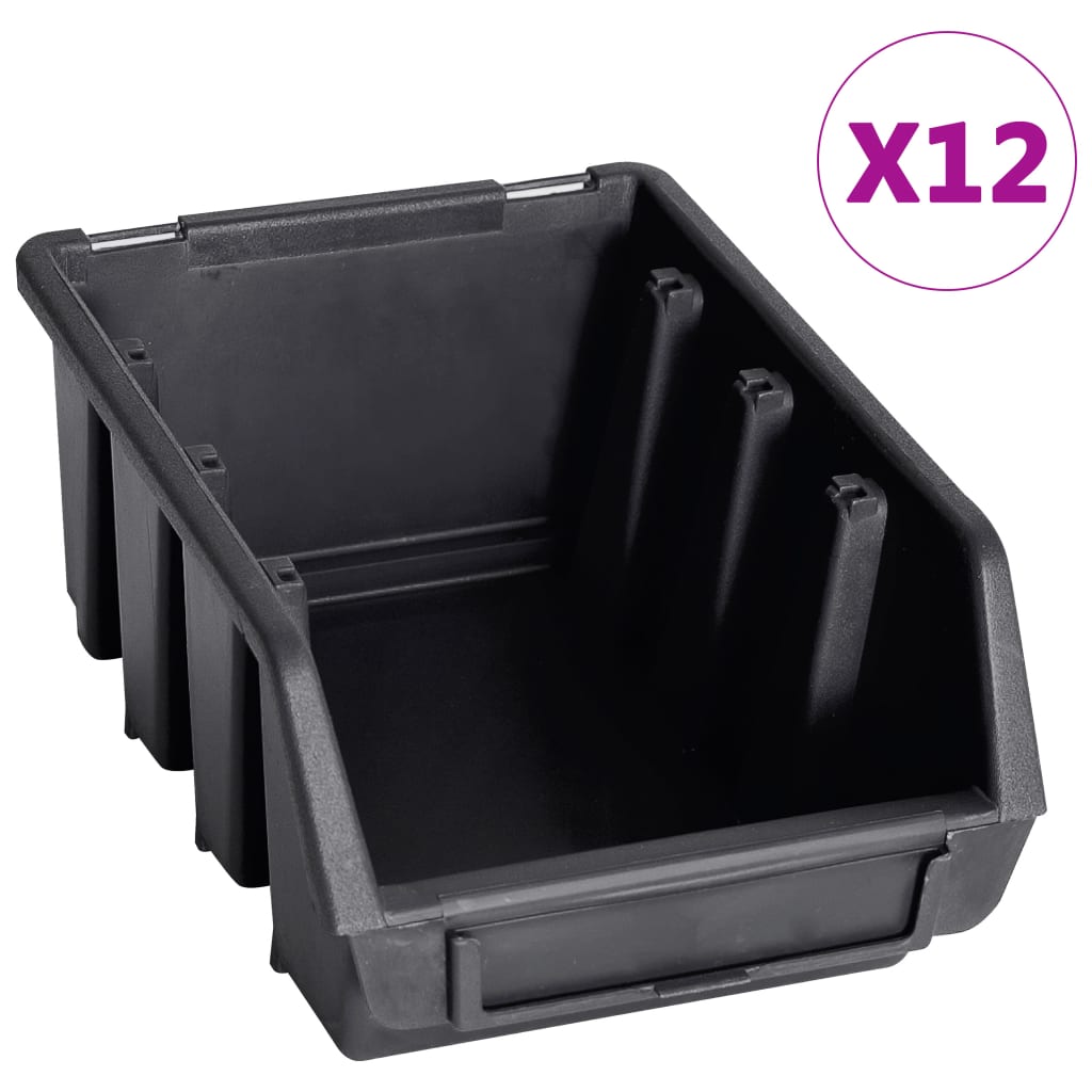 Vidaxl 32-delige opbergbakkenset met wandpanelen rood en zwart