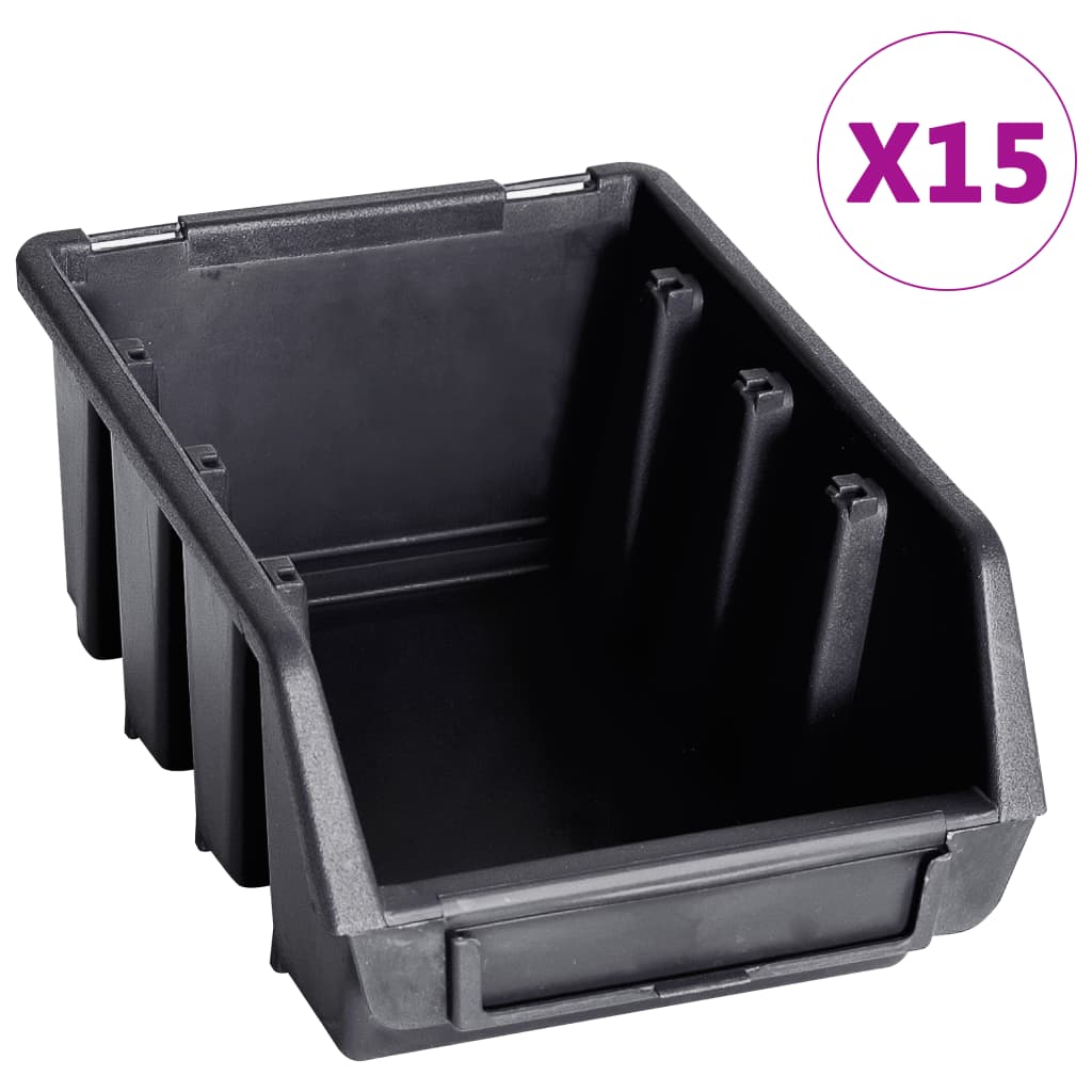 Vidaxl 29-delige opbergbakkenset met wandpanelen rood en zwart