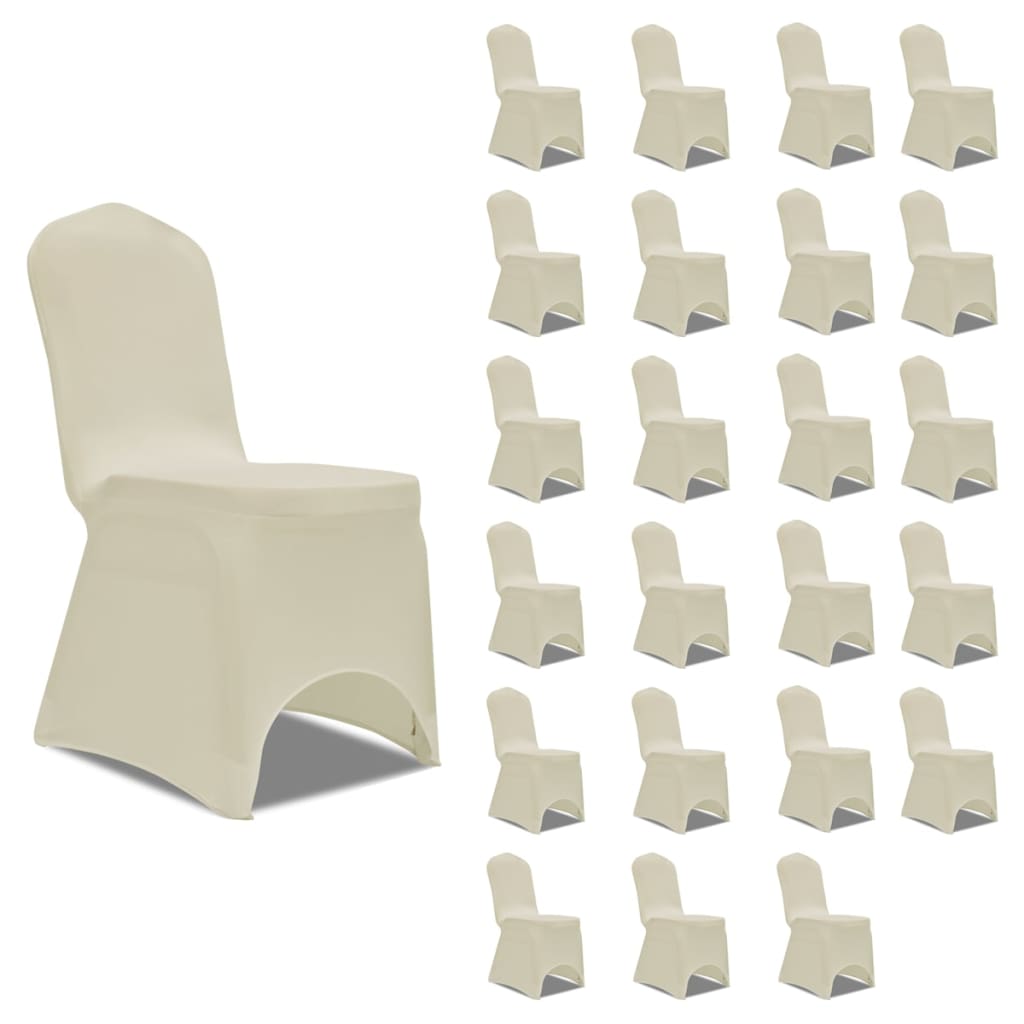 Vidaxl stoelhoezen stretch 24 st crème