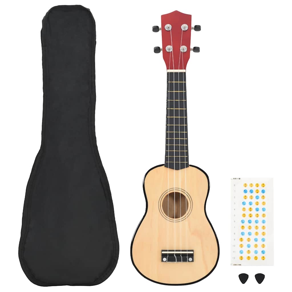 Vidaxl ukeleleset met tas voor kinderen sopraan 21'' lichthoutkleurig