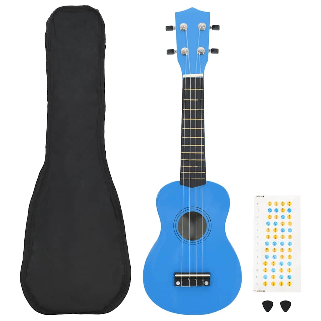 Vidaxl ukeleleset blauw met tas voor kinderen sopraan 21''