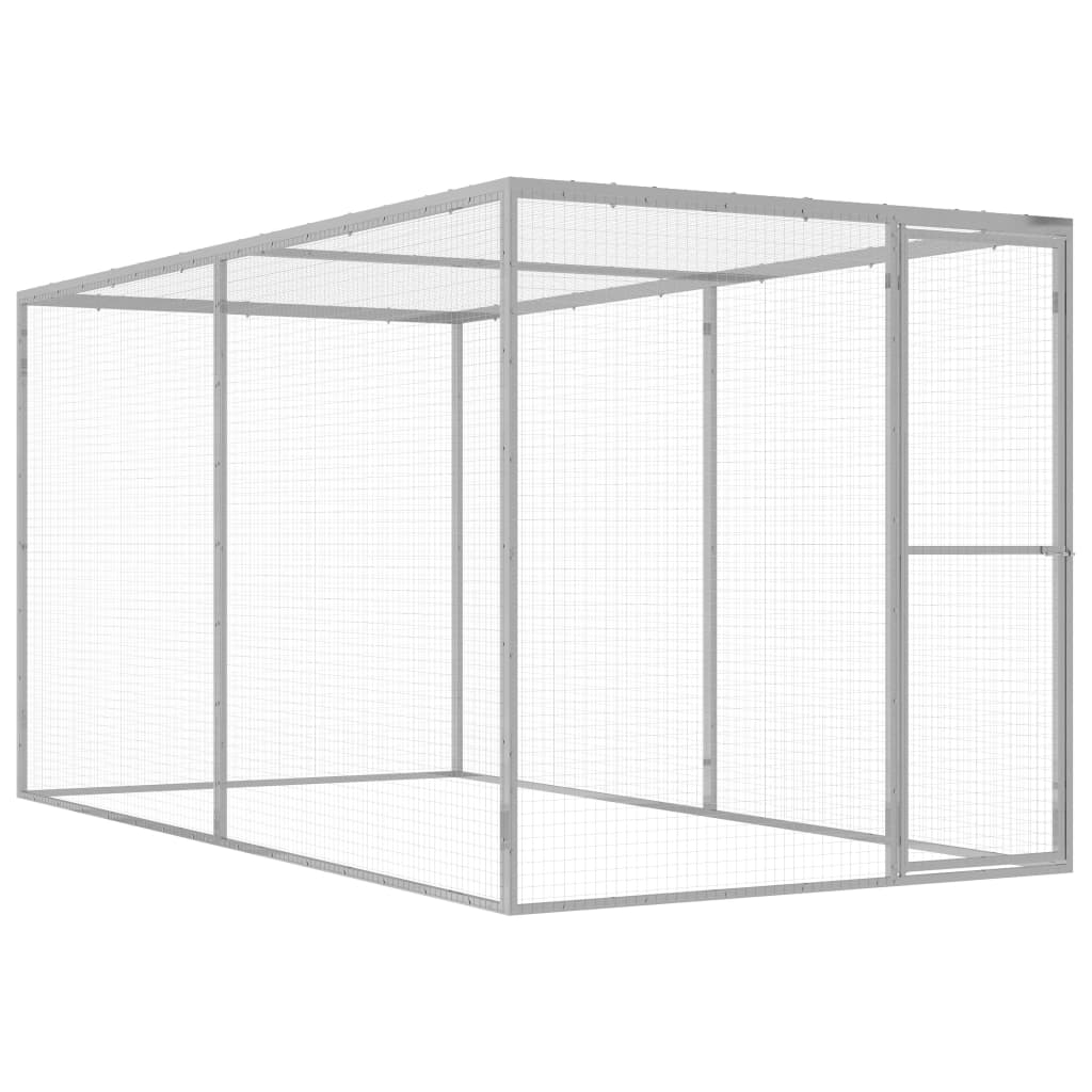 VidaXL Kattenkooi 3x1,5x1,5m gegalvaniseerd staal