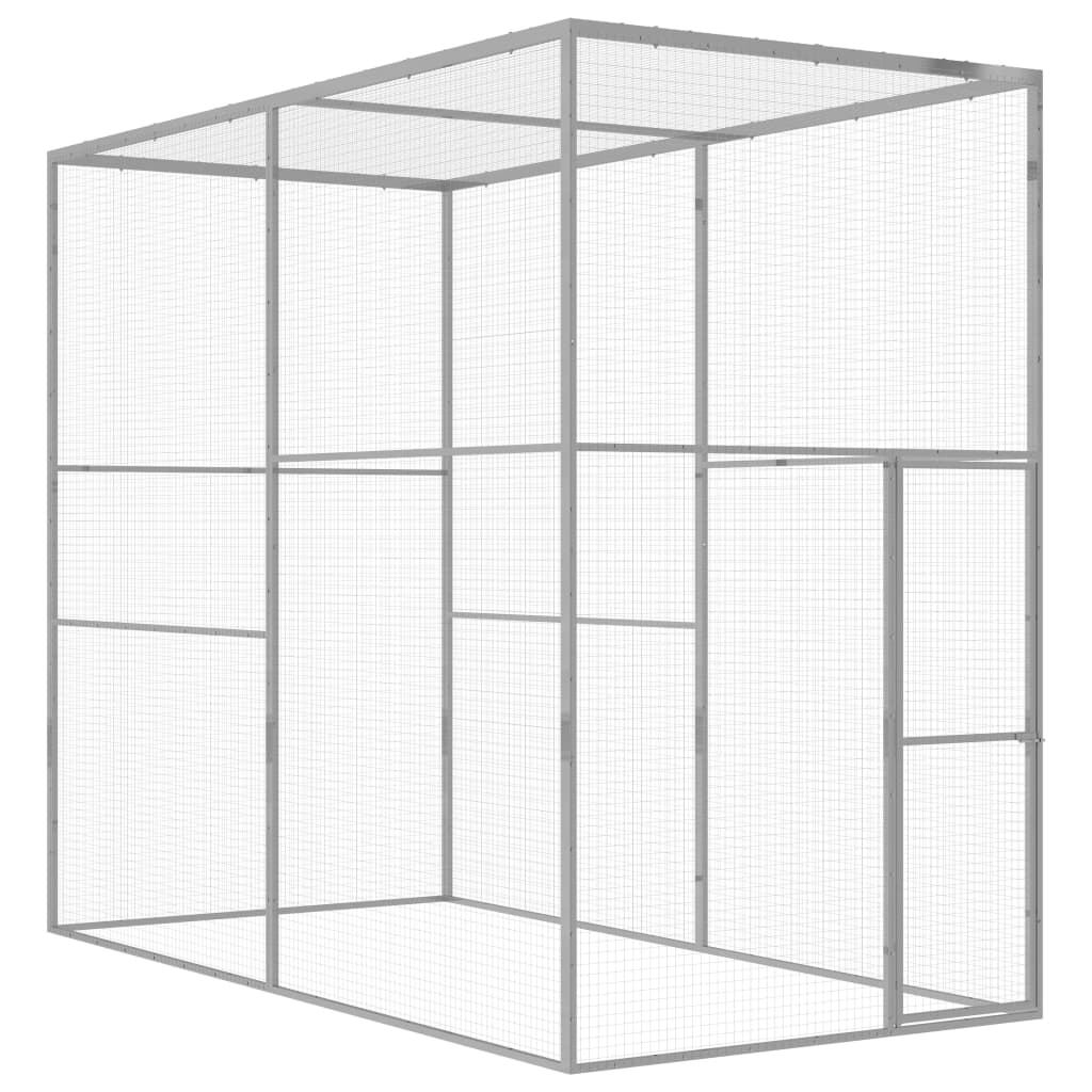 VidaXL Kattenkooi 3x1,5x2,5m gegalvaniseerd staal