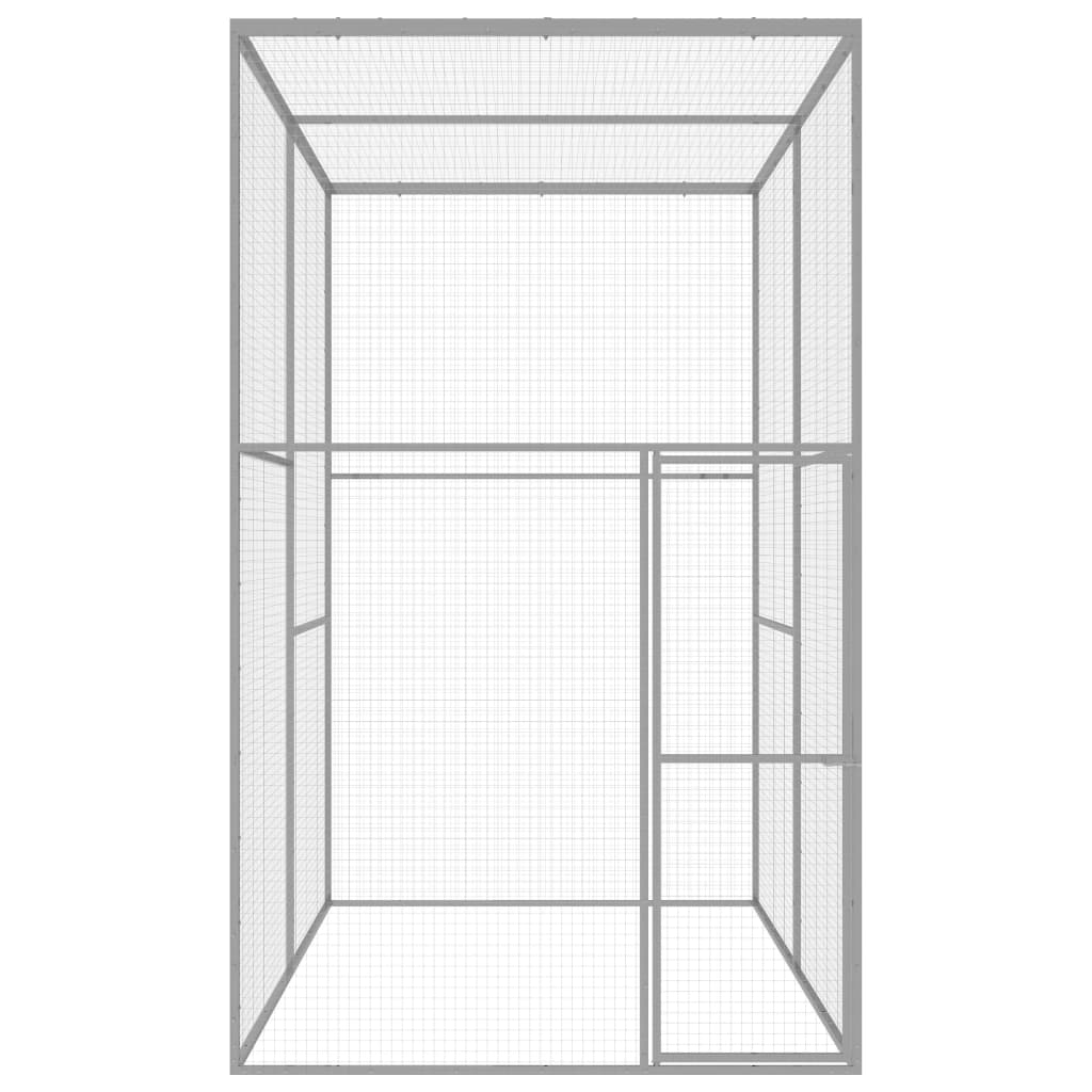 VidaXL Kattenkooi 3x1,5x2,5m gegalvaniseerd staal