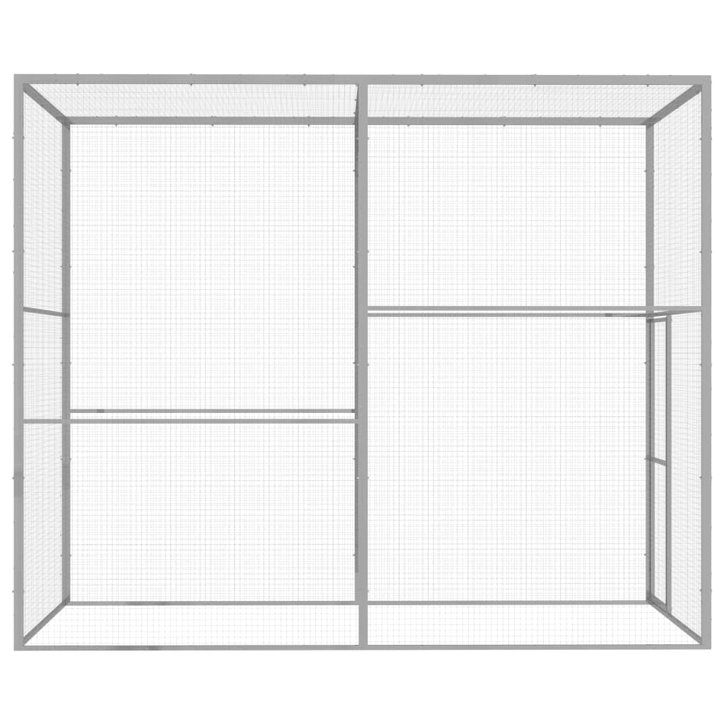 VidaXL Kattenkooi 3x1,5x2,5m gegalvaniseerd staal