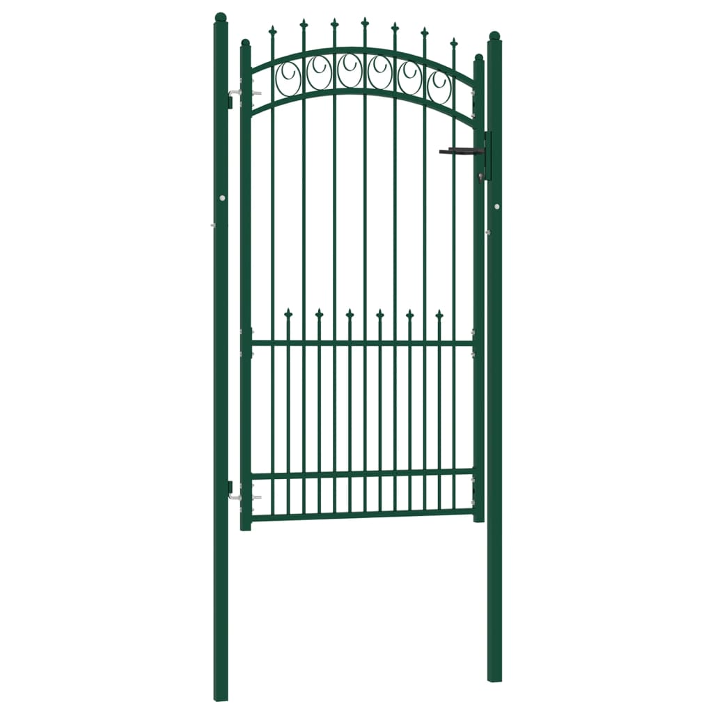 VidaXL Poort met speerpunten 100x175 cm staal groen