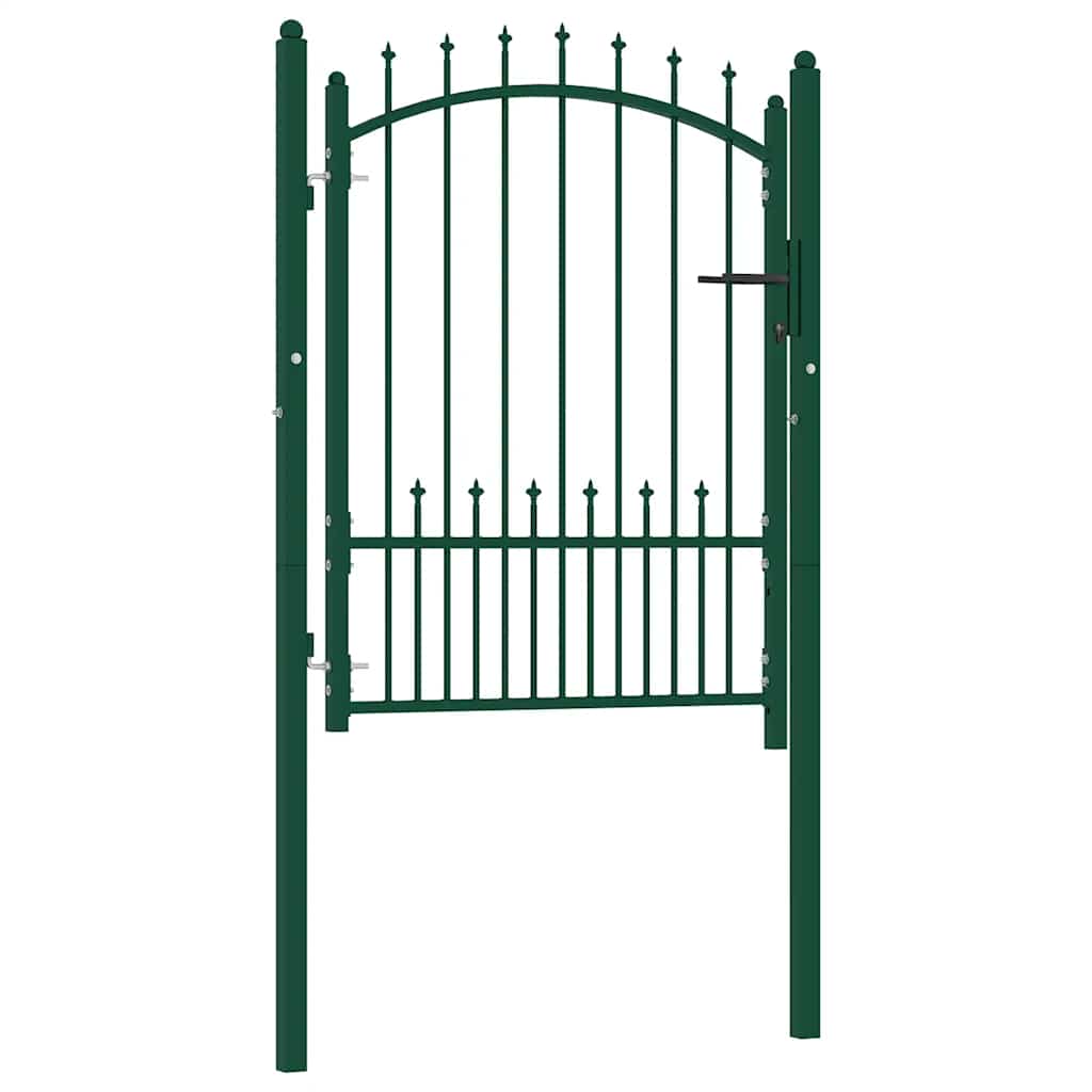 Vidaxl poort met speerpunten 100x125 cm staal groen