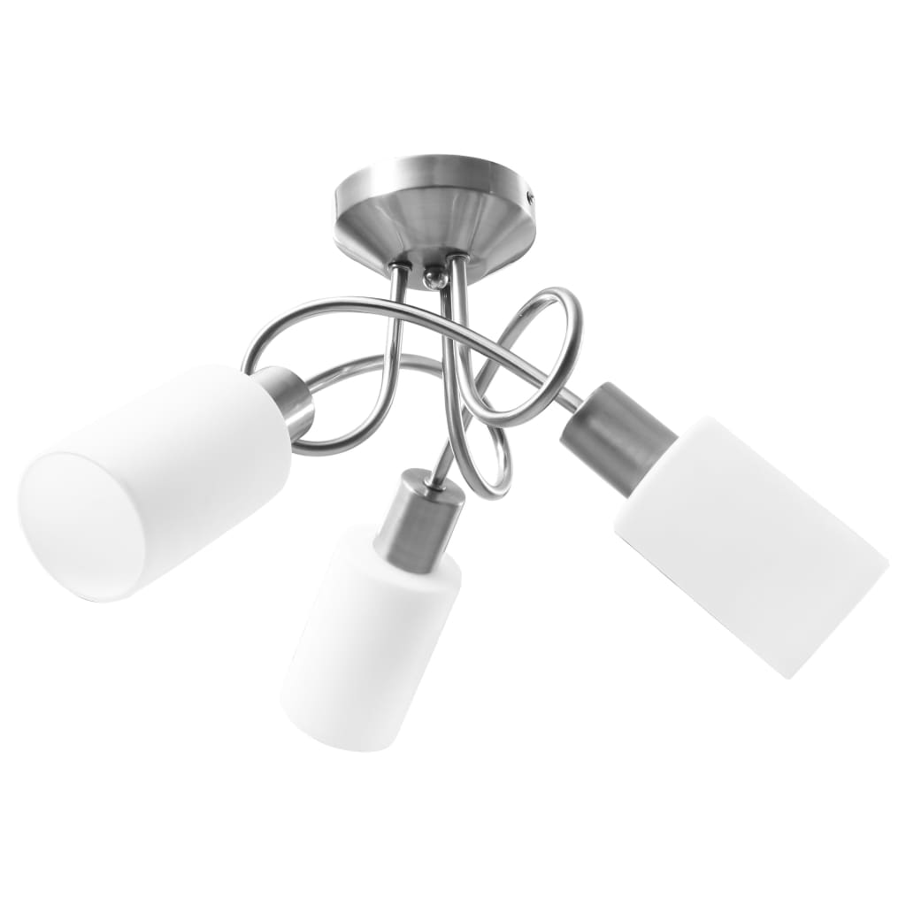 Vidaxl plafondlamp met keramische cilindervormige kappen 3xe14 wit