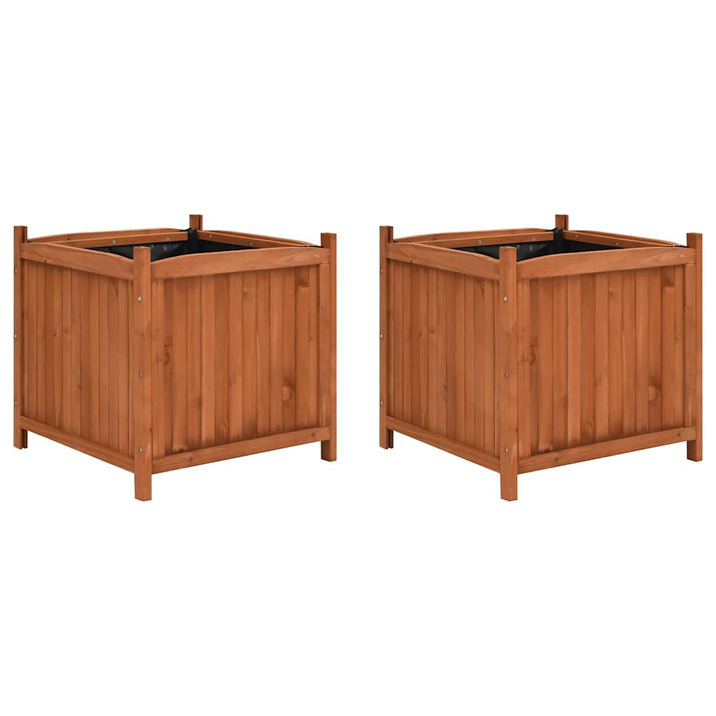 Vidaxl plantenbakken 2 st 50x50x50 cm vuurhout