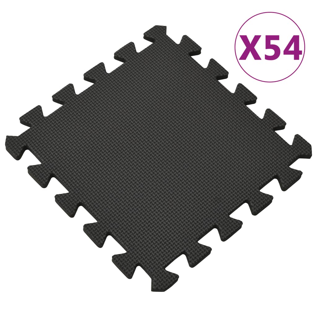 VidaXL 54x Vloermatten 4,86 ㎡ EVA-schuim zwart