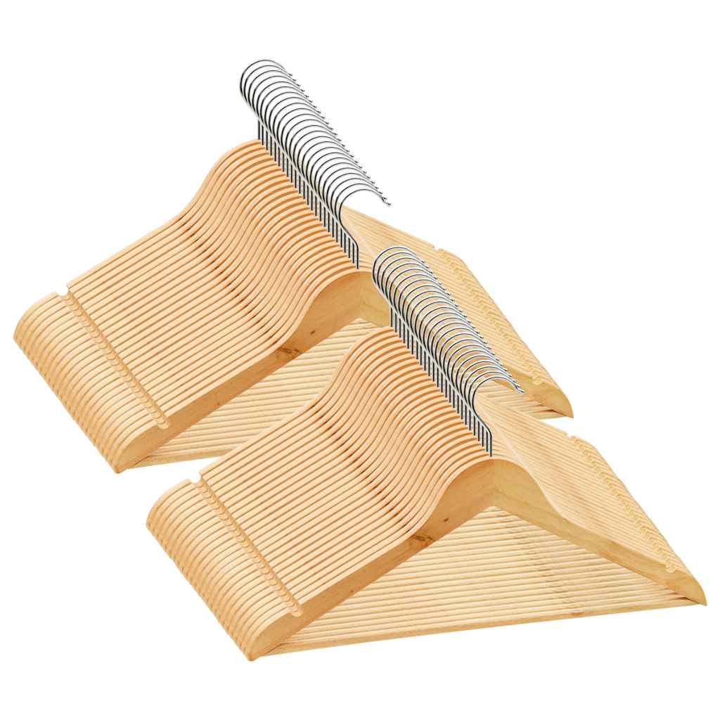Vidaxl 50-delige kledinghangerset antislip hardhout