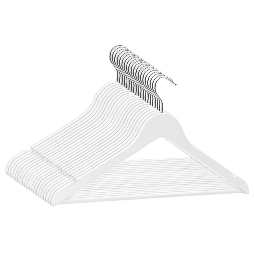 Vidaxl 20-delige kledinghangerset antislip hardhout wit