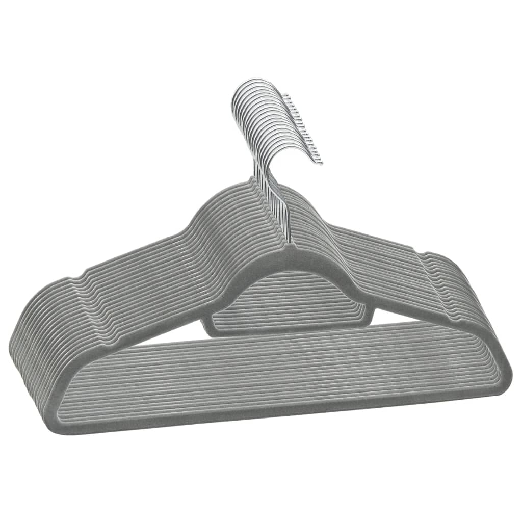 Vidaxl 20-delige kledinghangerset antislip fluweel grijs