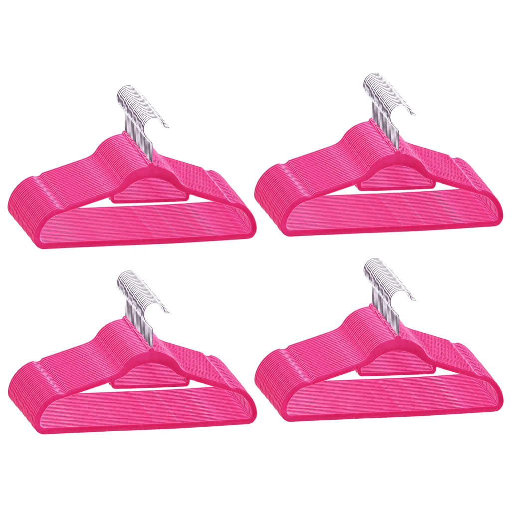Vidaxl 100-delige kledinghangerset antislip fluweel roze