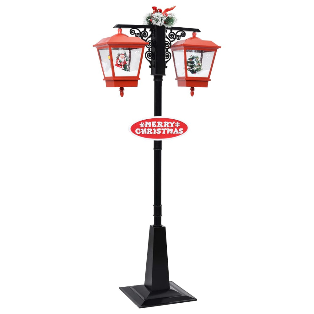 Vidaxl straatlantaarn met kerstman 81x40x188 cm pvc zwart en rood