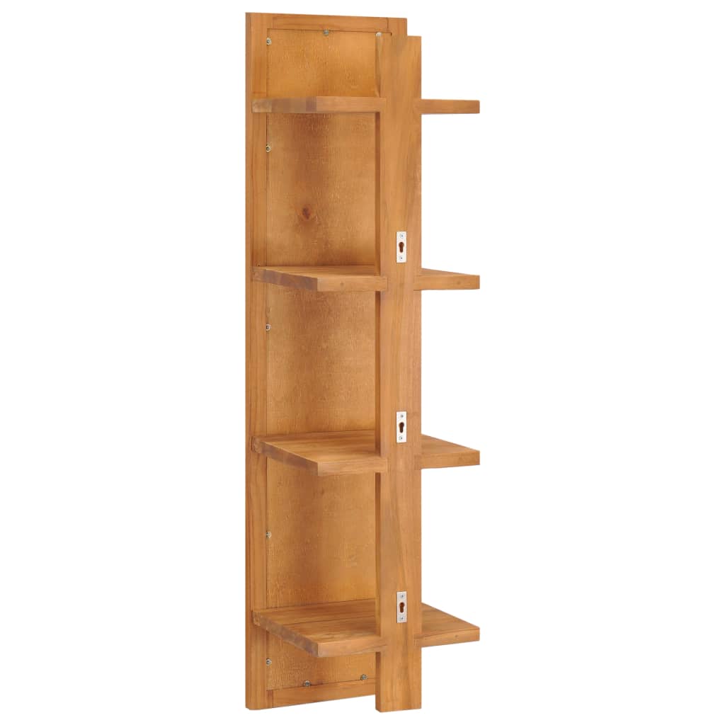 Vidaxl wandspiegel met schappen 30x30x120 cm massief teakhout