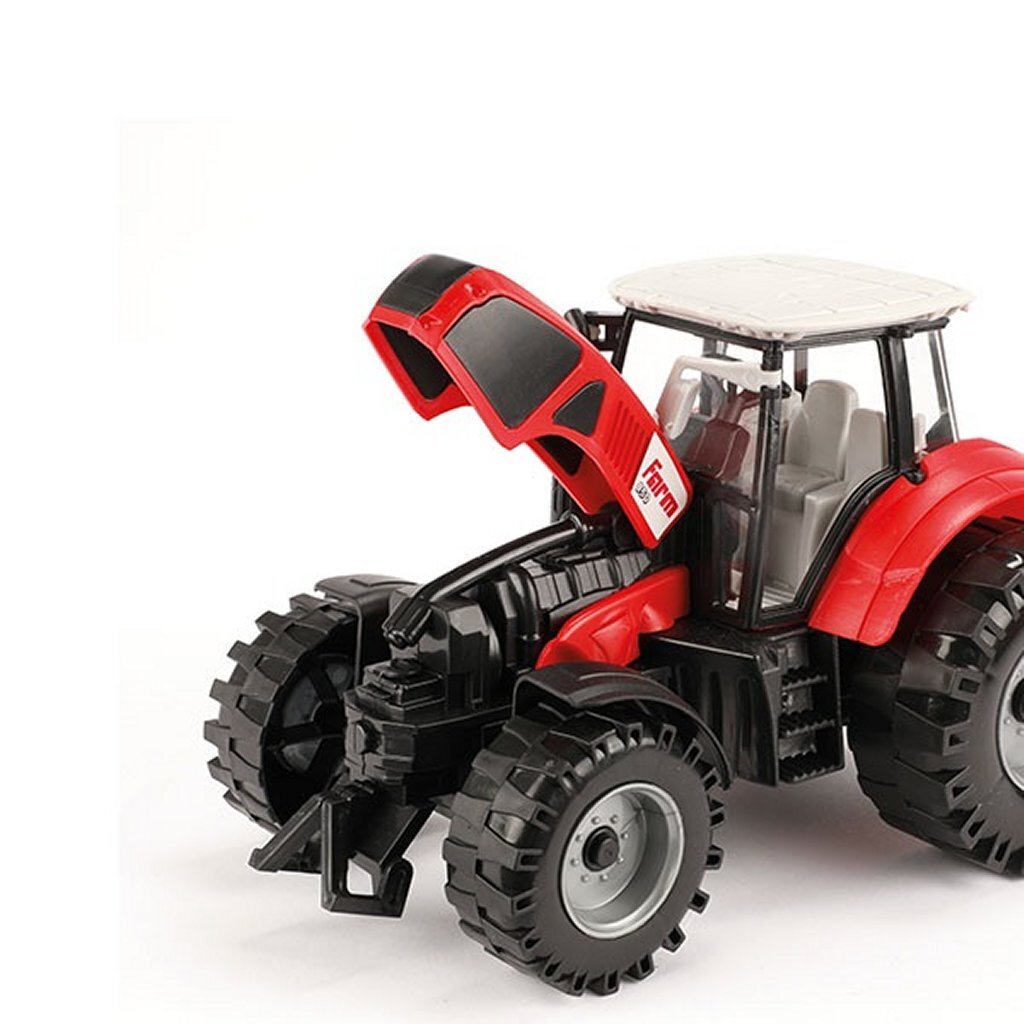 Tractor met frictie 19 cm rood zwart