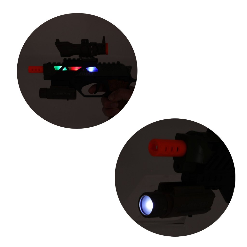 Toi-toys alfafox militair pistool met demper + zaklamp + licht en geluid