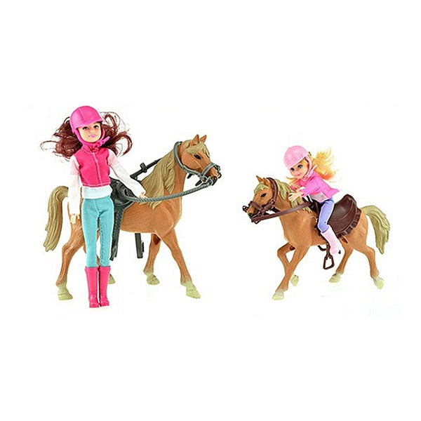 Horses paardrijden speelset 2 poppen + paarden
