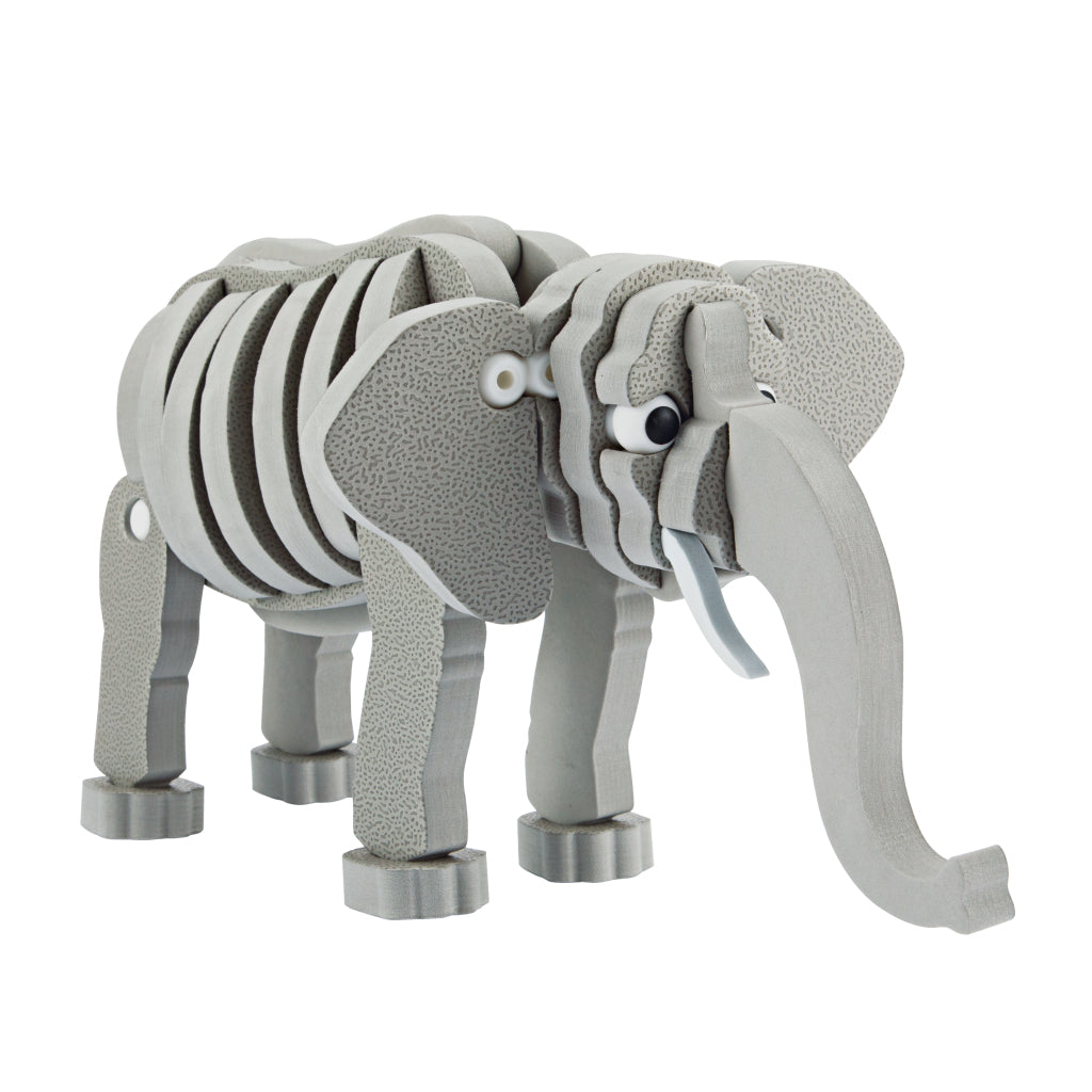 Toi-toys 3d puzzel olifant junior 31,5 cm foam grijs 75-delig